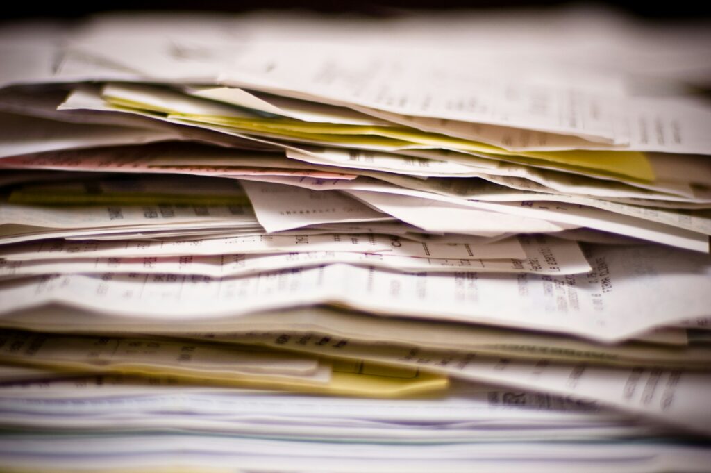 A pile of old papers.