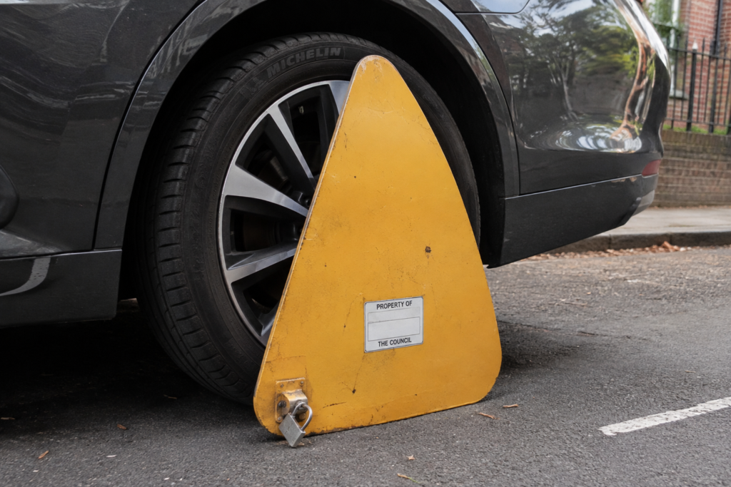 A clamped wheel.