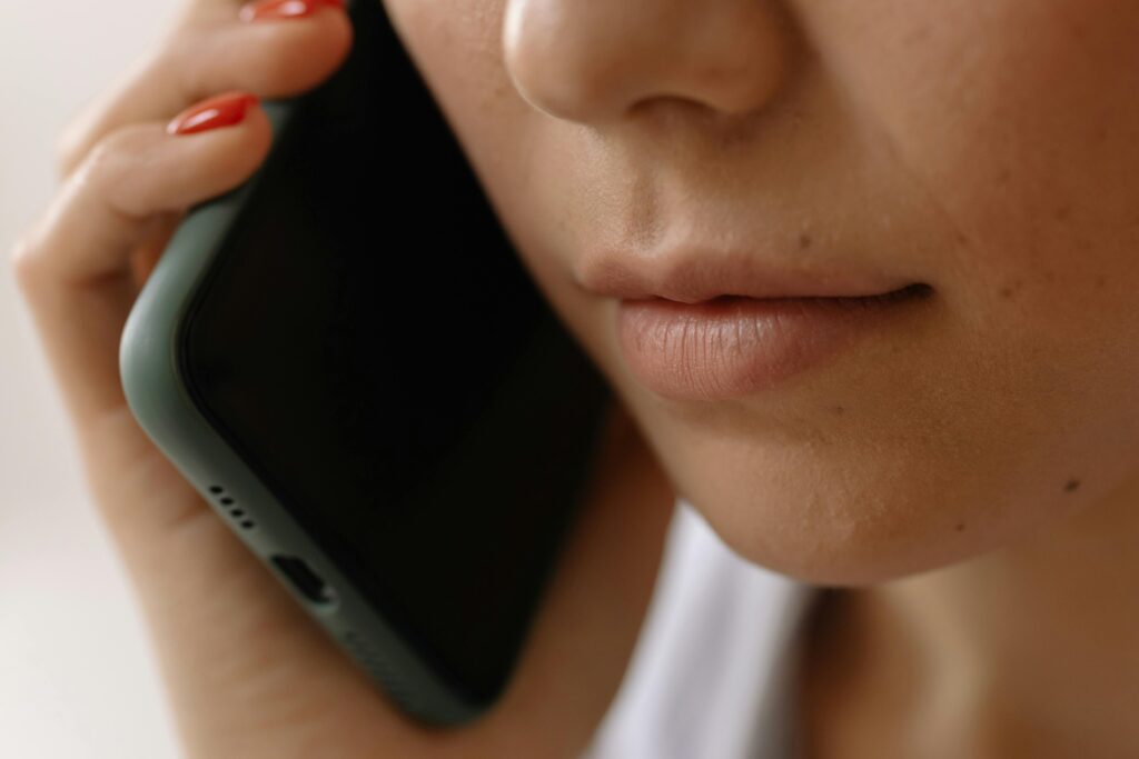 A person receives a phone call.