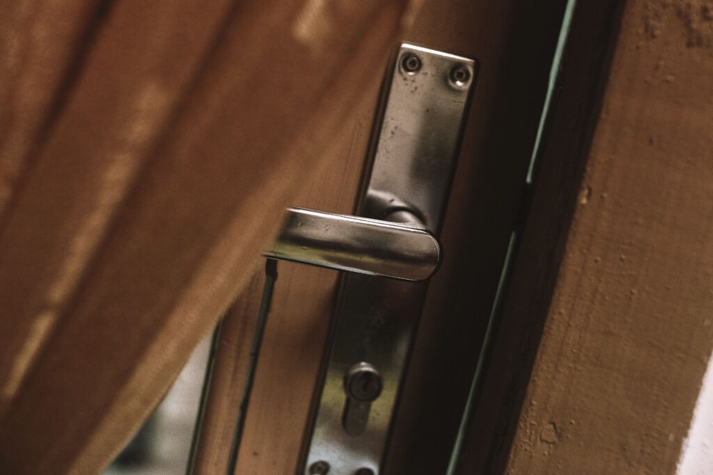 A door is slightly ajar.